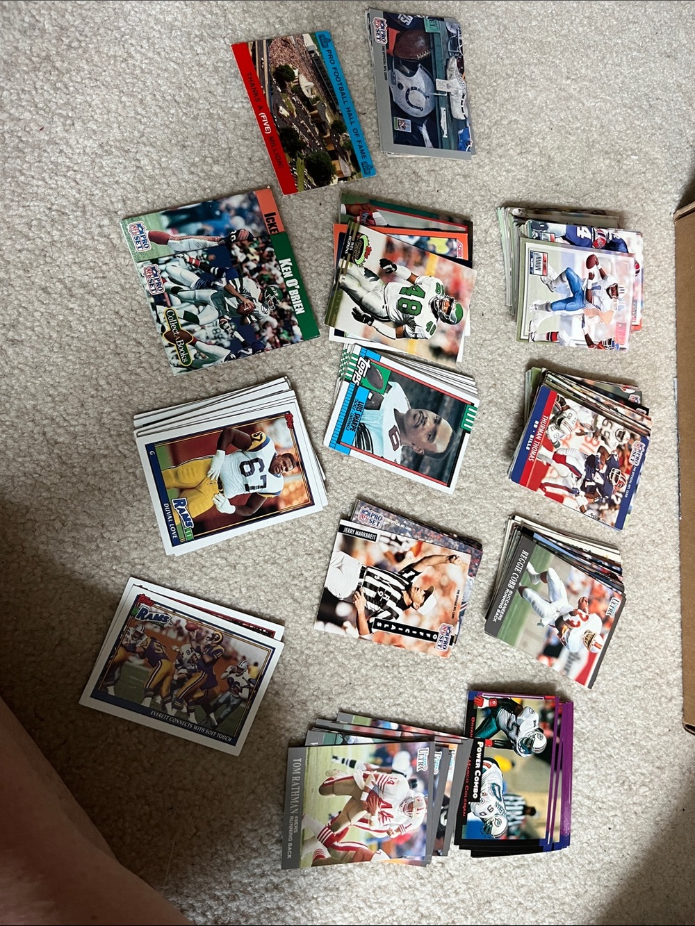 Vintage Football Trading Card Lot - Multicolor. Mostly 1991 some 92/93